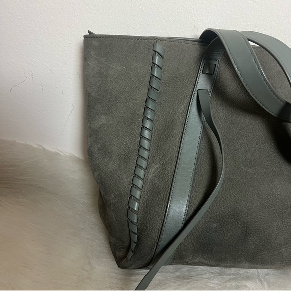 All Saints Ray Nubuck East West Suede Leather Tie Tote - Picture 7 of 12